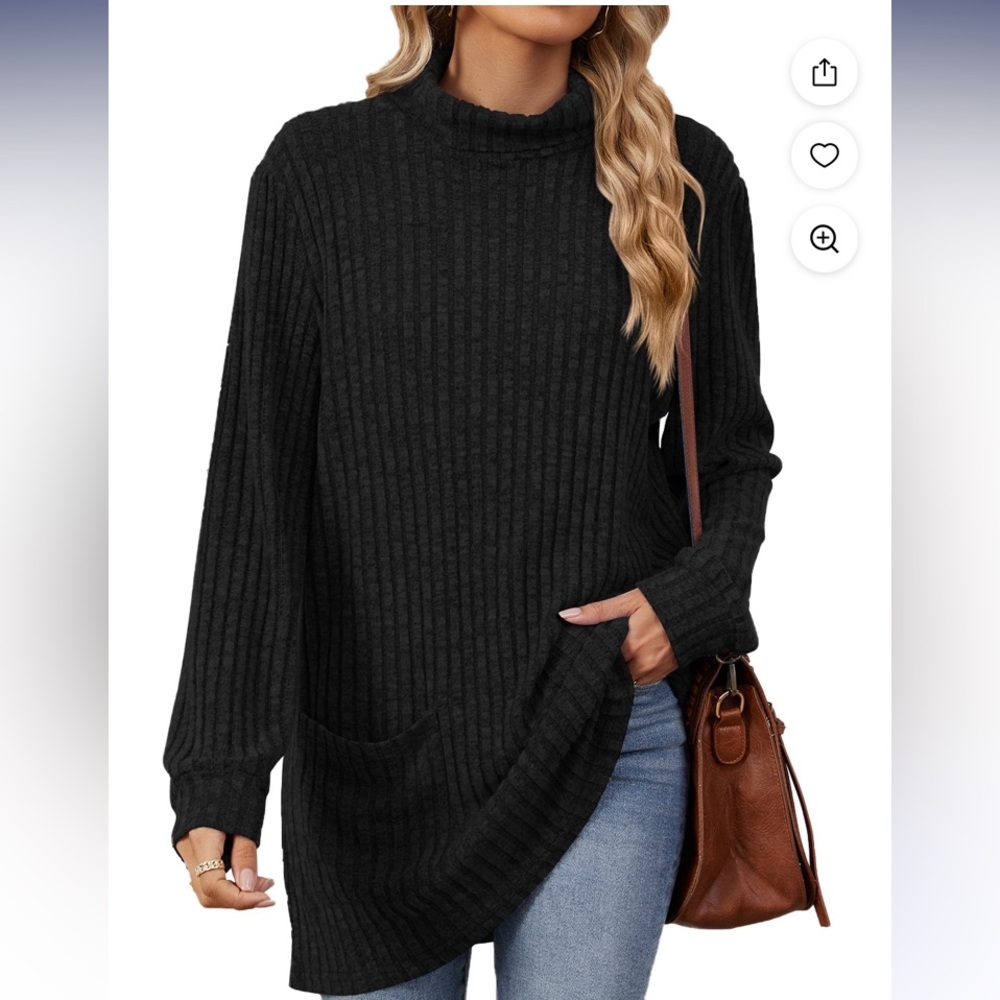 Women's Black Ribbed Sweater